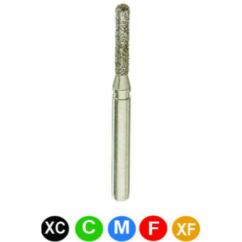 Diamond Burs, FG, Modified Flat End Cylinder, Coarse, Green, 1.2 mm, 837KR-012C, 5/Pk, B1SRC