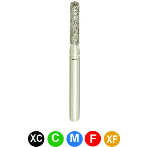 Diamond Burs, FG, Modified Flat End Cylinder, Coarse, Green, 1.4 mm, 837L-014C, 5/Pk, B1RC