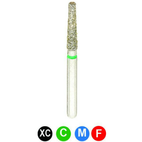 Diamond Burs, FG, Flat End Taper, Coarse, Green, 1.6 mm, 847-016C, 5/Pk, BB4C