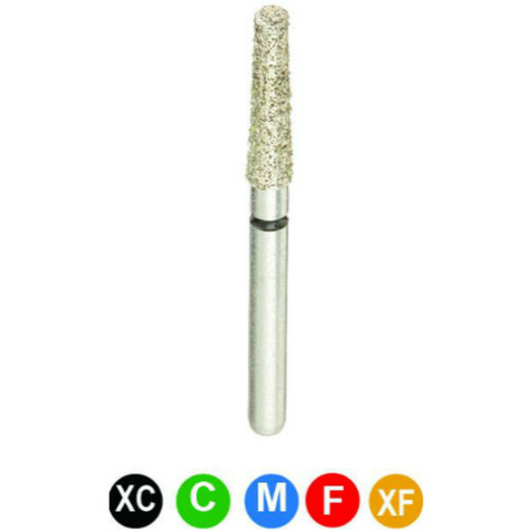 Diamond Burs, FG, Flat End Taper, Fine, Red, 1.8 mm, 847-018F, 5/Pk, B4LNF