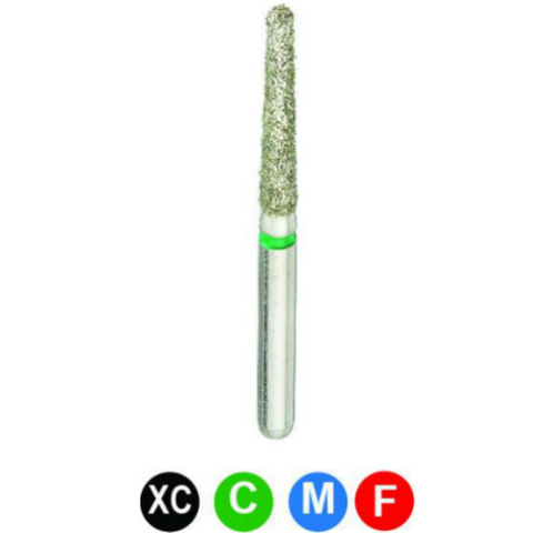 Diamond Burs, FG, Round End Taper, Coarse, Green, 1.6 mm, 850-016C, 5/Pk, CC4MC