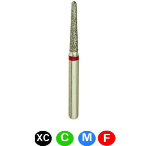 Diamond Burs, FG, Long Round End Taper, Fine, Red, 1.4 mm, 856L-014F, 5/Pk, C3SSF