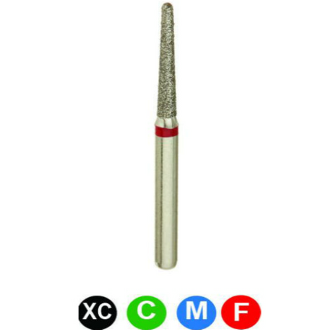 Diamond Burs, FG, Long Round End Taper, Super Coarse, Black, 1.4 mm, 856L-014SC, 5/Pk, C3SSXC