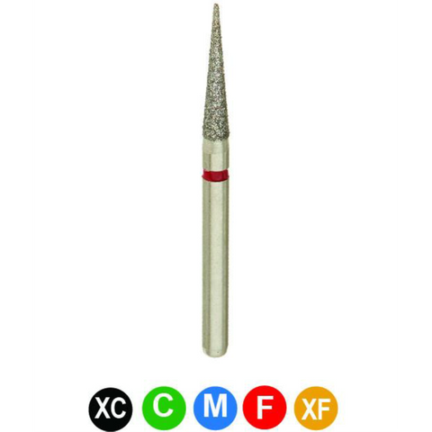 Diamond Burs, FG, Needle, Fine, Red, 1.6 mm, 858-016F, 5/Pk, B7LF