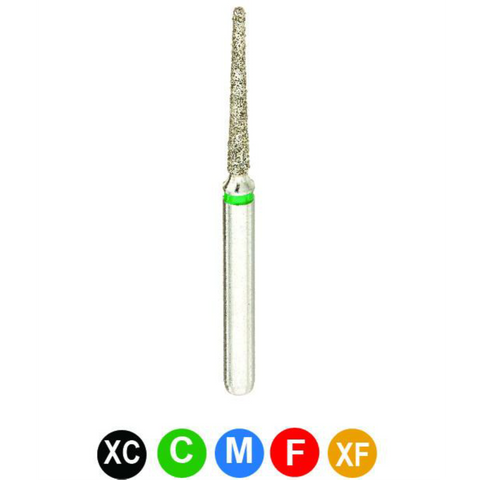 Diamond Burs, FG, Needle, Coarse, Green, 1.2 mm, 859-012C, 5/Pk, C6C