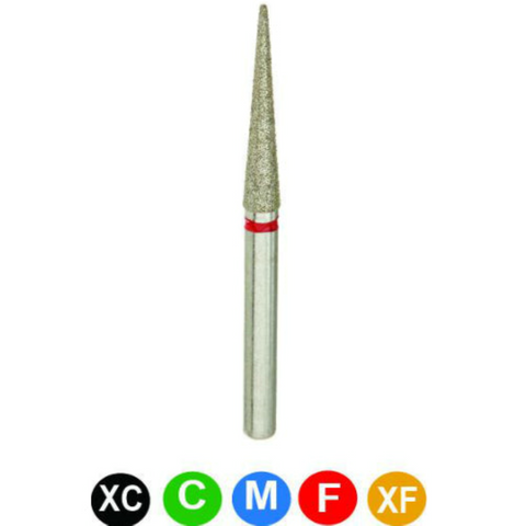 Diamond Burs, FG, Needle, Fine, Red, 1.8 mm, 859-018F, 5/Pk, C8F