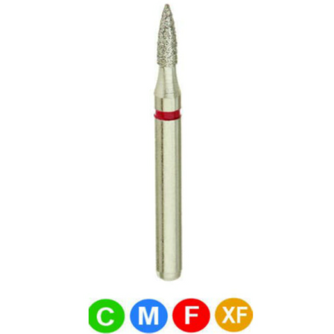 Diamond Burs, FG, Flame, Medium, Blue, 1.2 mm, 861-010M, 5/Pk, A26