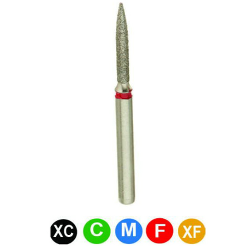 Diamond Burs, FG, Flame, Coarse, Green, 1.2 mm, 862-012C, 5/Pk, B9SSC