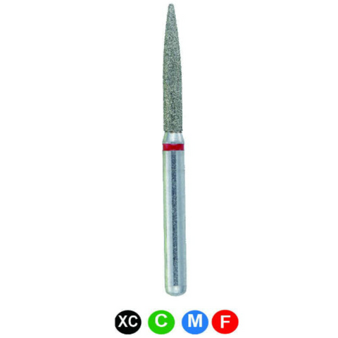 Diamond Burs, FG, Flame, Fine, Red, 1.4 mm, 863-014F, 5/Pk, C10MF