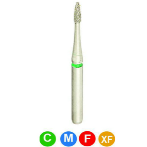 Diamond Burs, FG, Flame, Extra Fine, Yellow, 0.9 mm, 889-009XF, 5/Pk, A21P