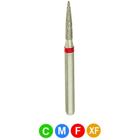 Diamond Burs, FG, Flame, Extra Fine, Yellow, 1.2 mm, 30011-012XF, 5/Pk, B8SSP