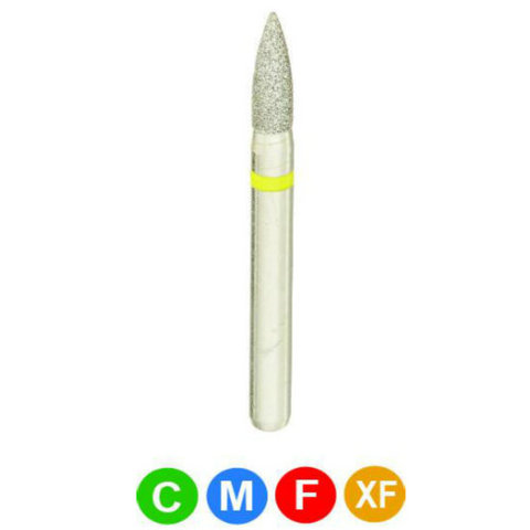 Diamond Burs, FG, Flame, Fine, Red, 1.6 mm, 860-016F, 5/Pk, A28F