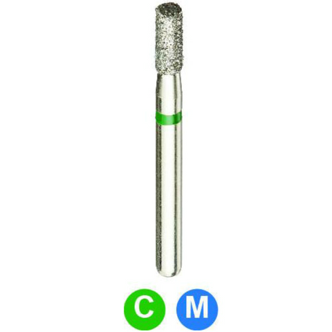Diamond Burs, FG, Flat End Cylinder, Coarse, Green, 1.6 mm, 835-016C, 5/Pk, A14MC