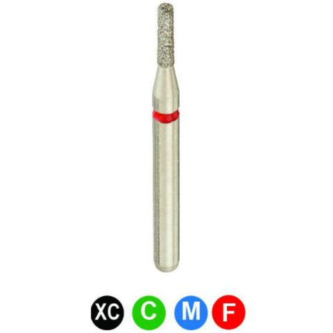 Diamond Burs, FG, Flat End Cylinder, Extra Coarse, Black, 1.0 mm, 835-010XC, 5/Pk, A13SXC