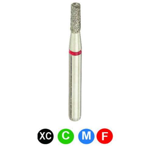 Diamond Burs, FG, Flat End Cylinder, Extra Coarse, Black, 1.2 mm, 835-012XC, 5/Pk, A14XC