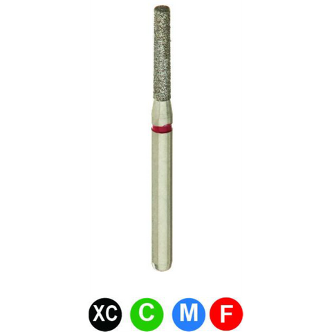 Diamond Burs, FG, Flat End Cylinder, Extra Coarse, Black, 1.4 mm, 836-014XC, 5/Pk, B1XC