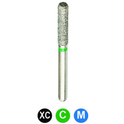 Diamond Burs, FG, Flat End Cylinder, Extra Coarse, Black, 1.8 mm, 837-018XC, 5/Pk, B1LLXC