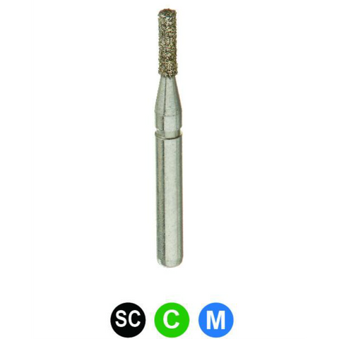 Diamond Burs, FGSS, Flat End Cylinder, Coarse, Green, 1.0 mm, S835-010C, 5/Pk, MA13SC