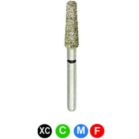 Diamond Burs, FG, Flat End Taper, Extra Coarse, Black, 2.3 mm, 848-023XC, 5/Pk, D9XC