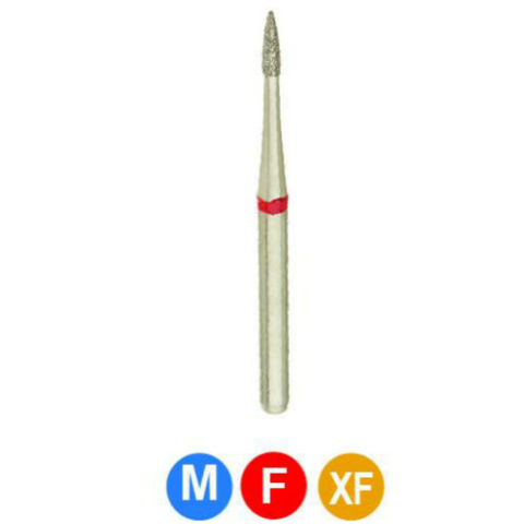 Diamond Burs, FG, Football, Extra Fine, Yellow, 1.0 mm, 390-010XF, 5/Pk, A23P