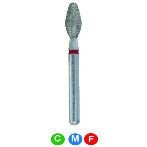 Diamond Burs, FG, Football, Fine, Red, 2.5 mm, 369-025F, 5/Pk, C28F