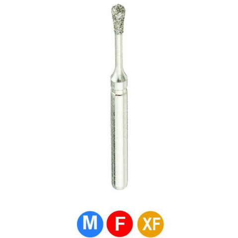 Diamond Burs, FG, Long Pear, Fine, Red, 2.1 mm, 830L-021F, 5/Pk, C12F
