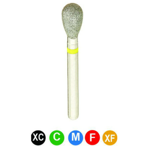 Diamond Burs, FG, Long Pear, Fine, Red, 3.2 mm, 830L-032F, 5/Pk, C16F