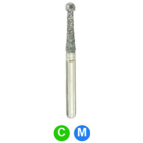 Diamond Burs, FG, Long Round and Neck, Endo, Coarse, Green, 1.8 mm, 802L-018C, 5/Pk, N3LC