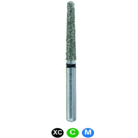 Diamond Burs, FG, Long Round End Taper, Extra Coarse, Black, 1.6 mm, 850L-016XC, 5/Pk, C5MXC