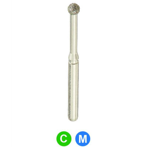 Diamond Burs, FG, Long Round, Coarse, Green, 1.6 mm, 801L-016C, 5/Pk, ALL3C