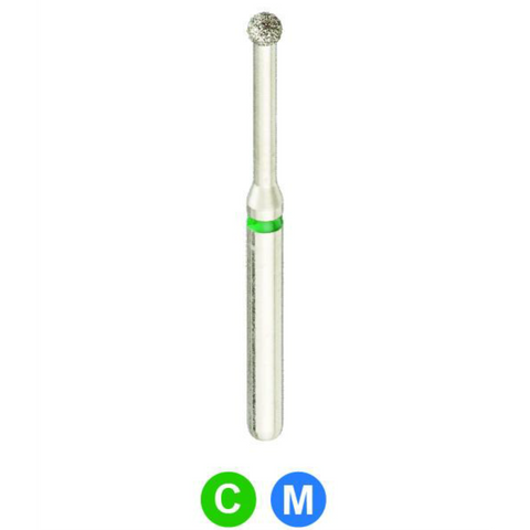 Diamond Burs, FG, Long Round, Medium, Blue, 0.9 mm, 801L-009M, 5/Pk, ALL1