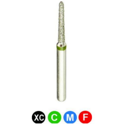 Diamond Burs, FG, Modified Bevel Cylinder, Coarse, Green, 1.2 mm, 878KR-012C, 5/Pk, S2SC