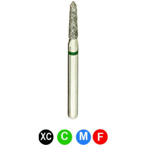Diamond Burs, FG, Modified Bevel Cylinder, Coarse, Green, 1.4 mm, 877KR-014C, 5/Pk, S2SSC