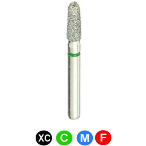 Diamond Burs, FG, Modified Bevel Cylinder, Coarse, Green, 1.8 mm, 877KR-018C, 5/Pk, S2LSC