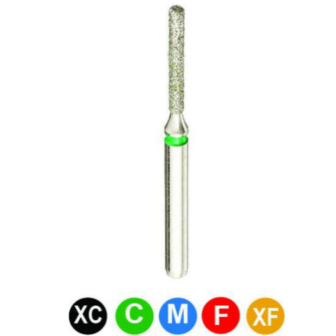 Diamond Burs, FG, Modified Flat End Cylinder, Coarse, Green, 1.0 mm, 837KR-010C, 5/Pk, B1SSRC