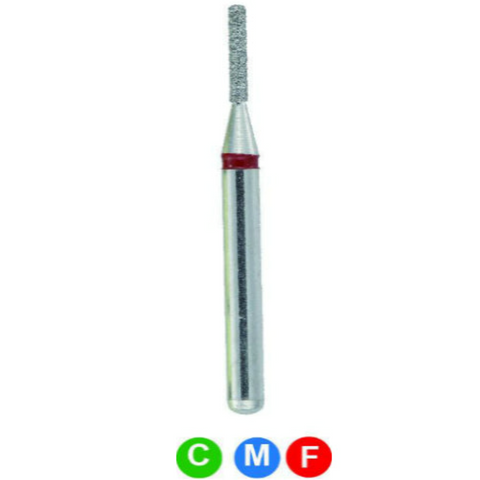 Diamond Burs, FG, Modified Flat End Cylinder, Fine, Red, 0.8 mm, 835KR-008F, 5/Pk, A19LF
