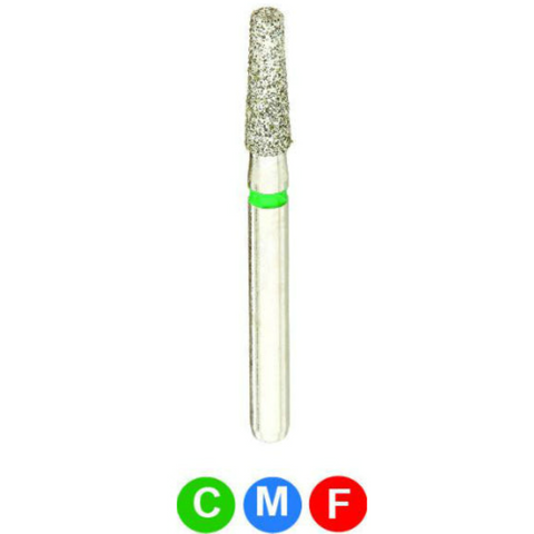 Diamond Burs, FG, Modified Flat End Taper, Coarse, Green, 1.8 mm, 846KR-018C, 5/Pk, A163C