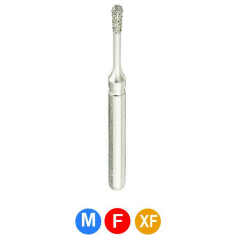 Diamond Burs, FG, Pear, MicroPrep, Medium, Blue, 0.9 mm, 830RM-009M, 5/Pk, C12S3
