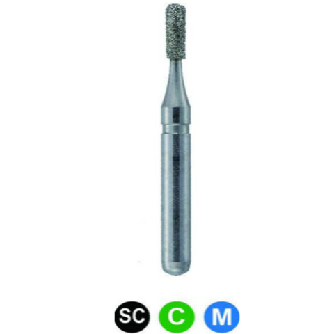 Diamond Burs, FGSS, Round End Cylinder, Medium, Blue, 0.8 mm, S880-008M, 5/Pk, MA19R