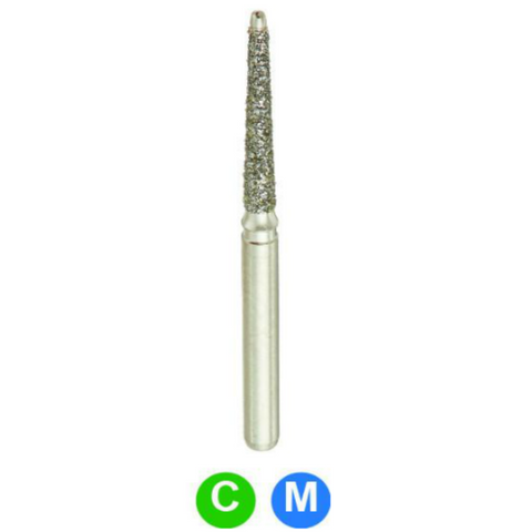 Diamond Burs, FG, Round End Taper Safe End, Medium, Blue, 1.4 mm, 857-014M, 5/Pk, N2S