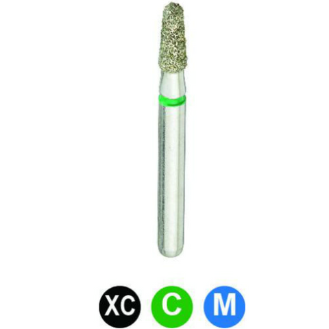 Diamond Burs, FG, Round End Taper, Coarse, Green, 1.6 mm, 849-016C, 5/Pk, B54C