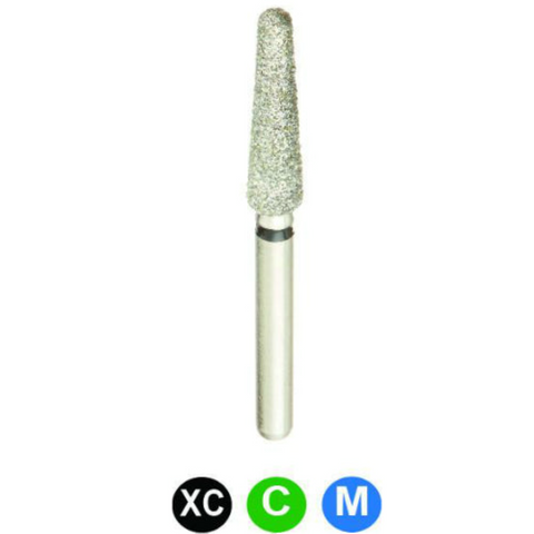 Diamond Burs, FG, Round End Taper, Coarse, Green, 2.3 mm, 850-023C, 5/Pk, C4LLC