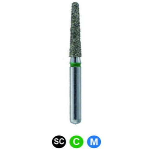 Diamond Burs, FGSS, Round End Taper, Extra Coarse, Black, 1.6 mm, S856-016XC, 5/Pk, MB5MXC