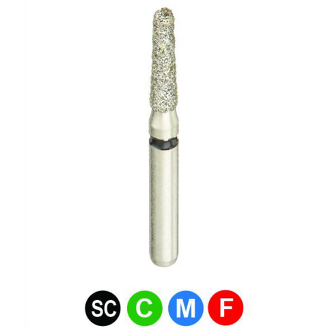 Diamond Burs, FGSS, Round End Taper, Fine, Red, 1.4 mm, S855-014F, 5/Pk, MB5MSSF