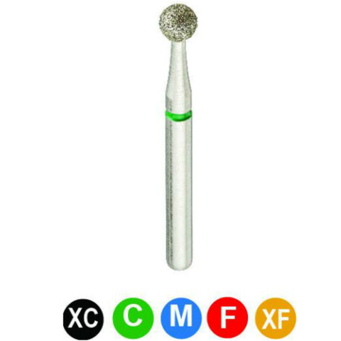 Diamond Burs, FG, Round, Coarse, Green, 2.1 mm, 801-021C, 5/Pk, A5C