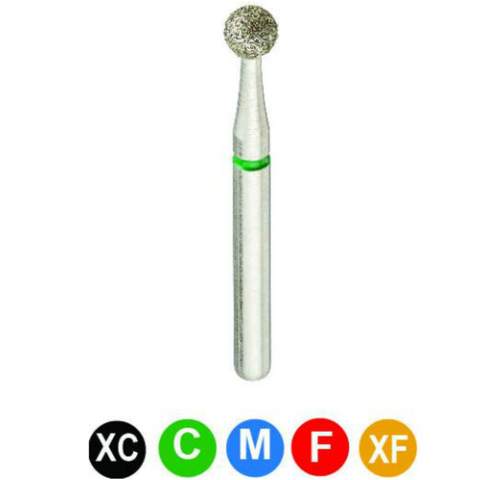 Diamond Burs, FG, Round, Extra Coarse, Black, 2.1 mm, 801-021XC, 5/Pk, A5XC
