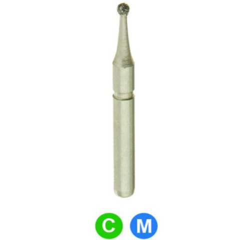 Diamond Burs, FGSS, Round, Coarse, Green, 0.9 mm, S801-009C, 5/Pk, MA1C