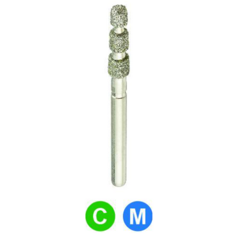 Diamond Burs, FG, Tri-Wheel Depth Cutter, Coarse, Green, 2.1 mm, 868A-021C, 5/Pk, D72C