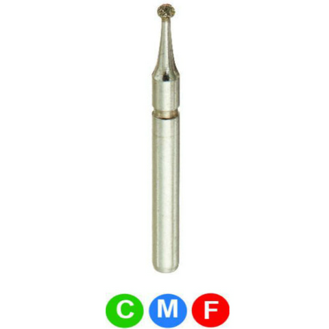 Diamond Burs, FG, Round, Coarse, Green, 0.9 mm, 801-009C, 5/Pk, A1C