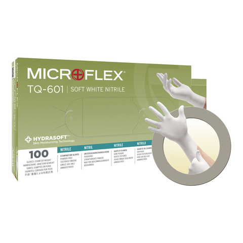 Soft White Exam Gloves Medium White Non-Sterile